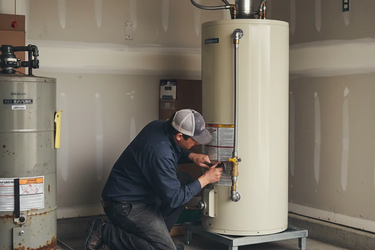 Water heater and shutoff valve replacement in Glenford